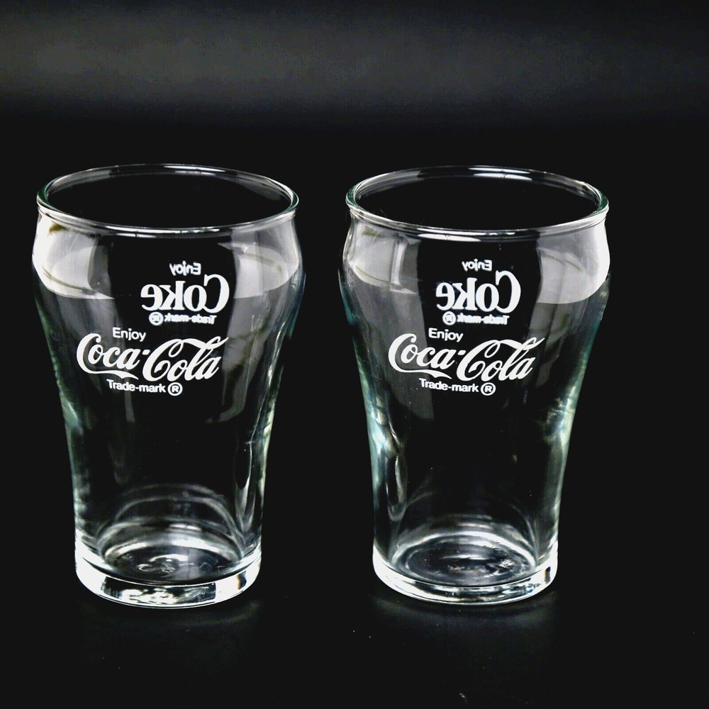 COCA-COLA Coke Glasses‎ Small Glass White Lettering